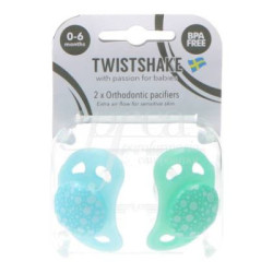 Chupete Twistshake 2 Uds. 0-6M Azul Y Verde